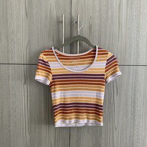 American Eagle Striped Crop Top